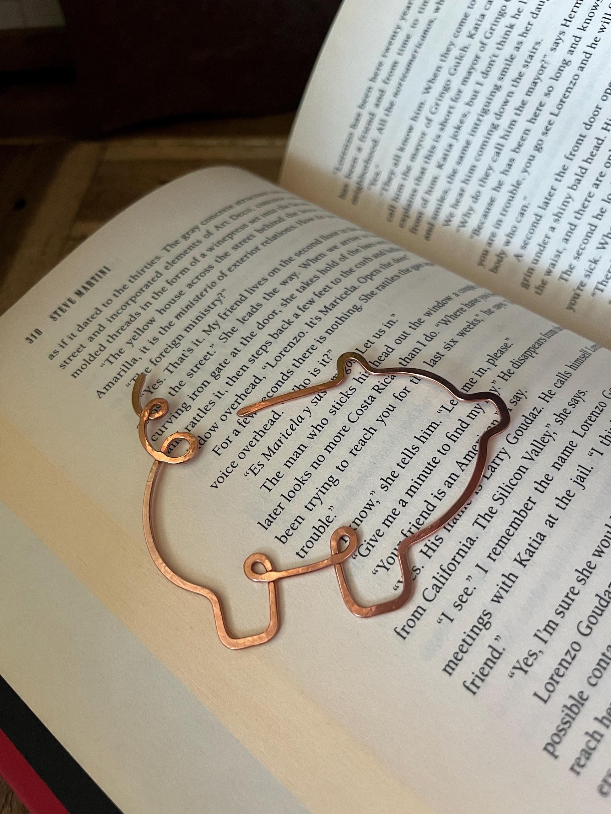 Copper Pig Handmade Bookmark: Farmhouse Book Accessory Reading Stationary