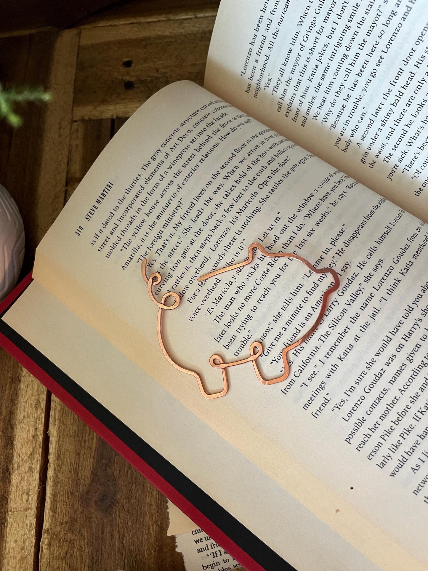 Copper Pig Handmade Bookmark: Farmhouse Book Accessory Reading Stationary