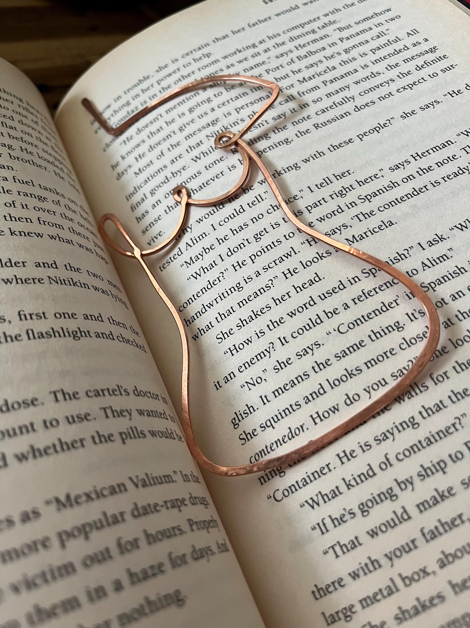 Copper Wire Handmade Bookmark: Body Silhouette Line Art Reading Stationary