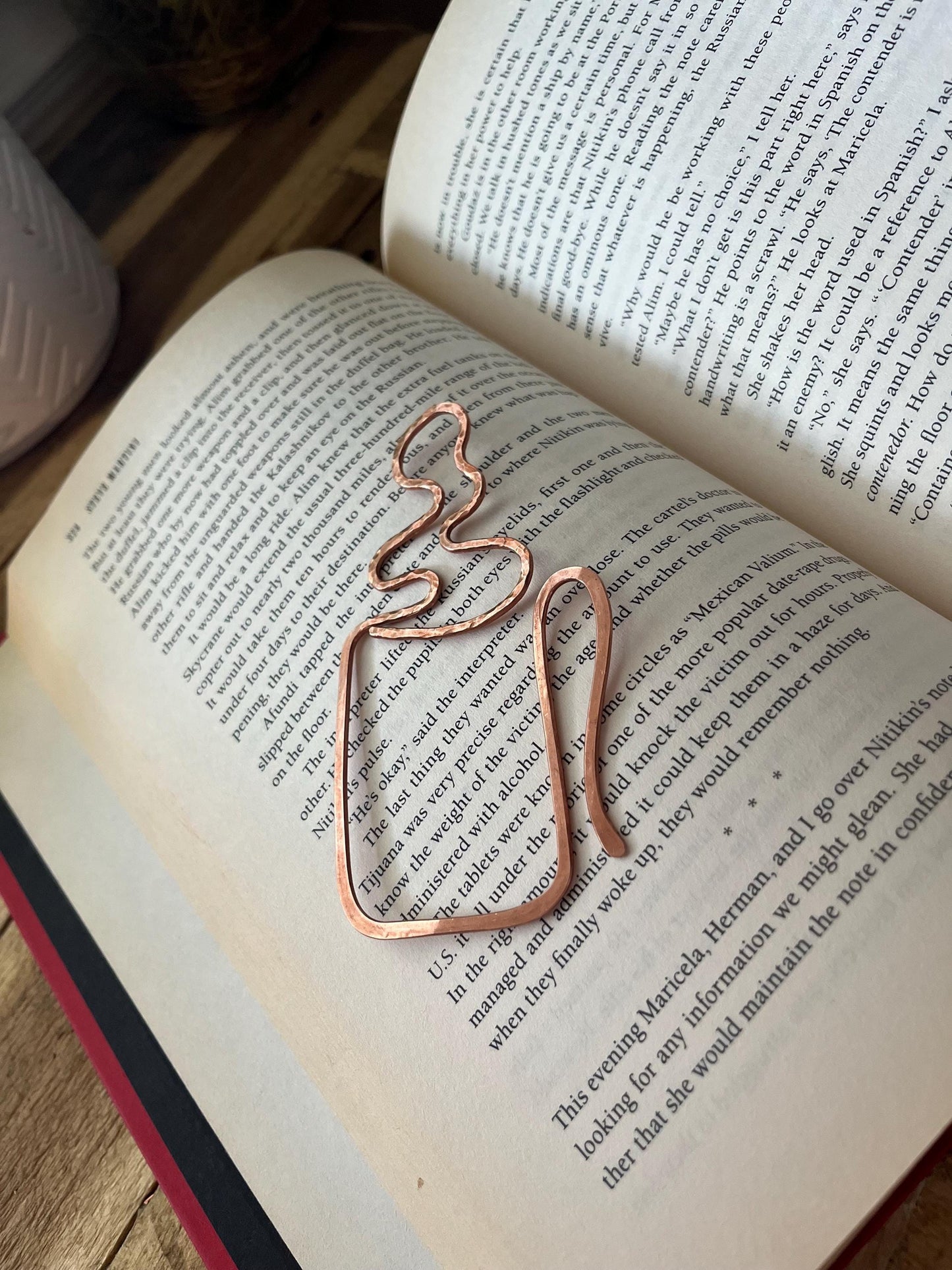 Copper Coffee Mug Handmade Bookmark: Book Lover Gift Reading Stationary