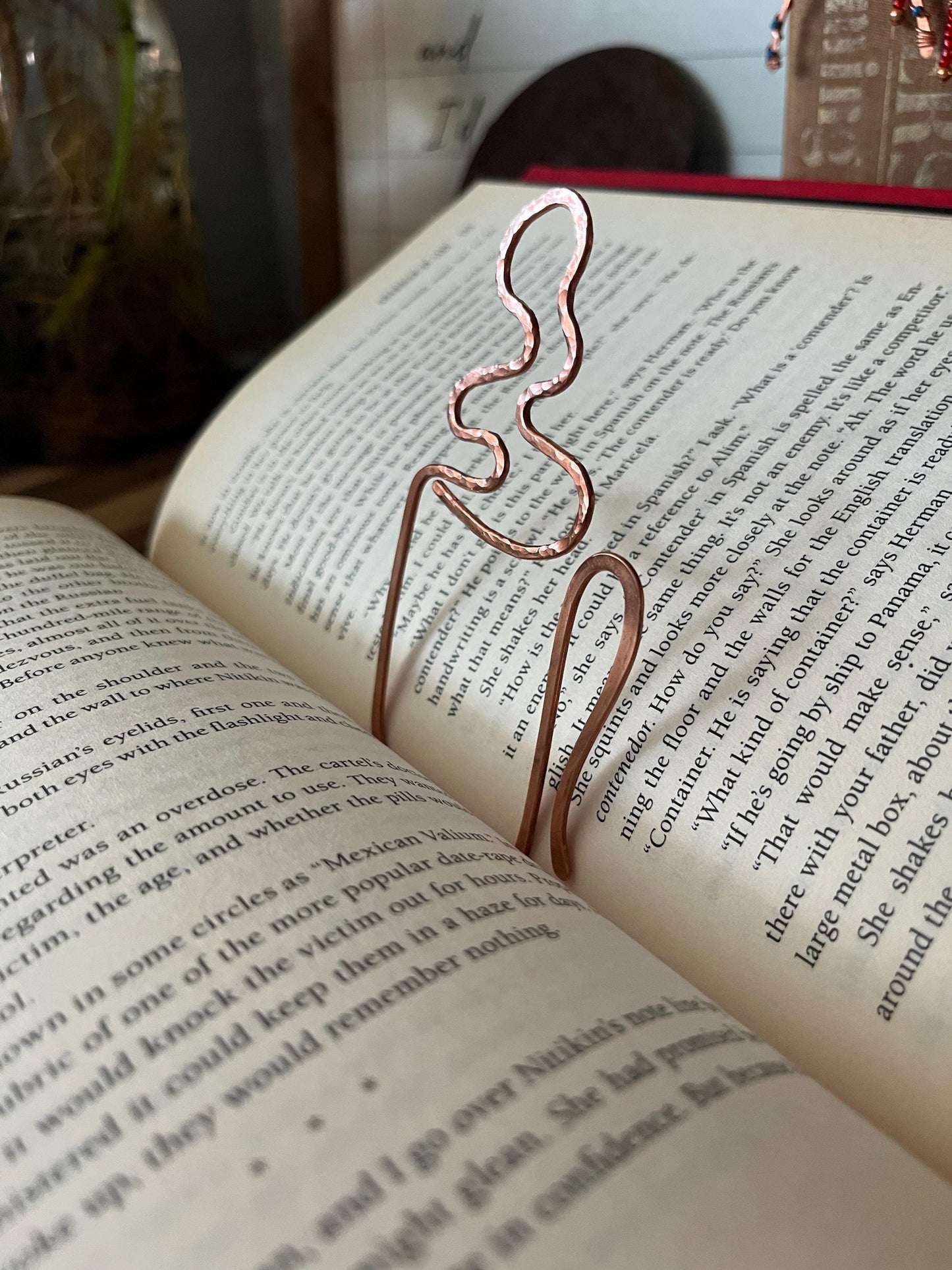 Copper Coffee Mug Handmade Bookmark: Book Lover Gift Reading Stationary