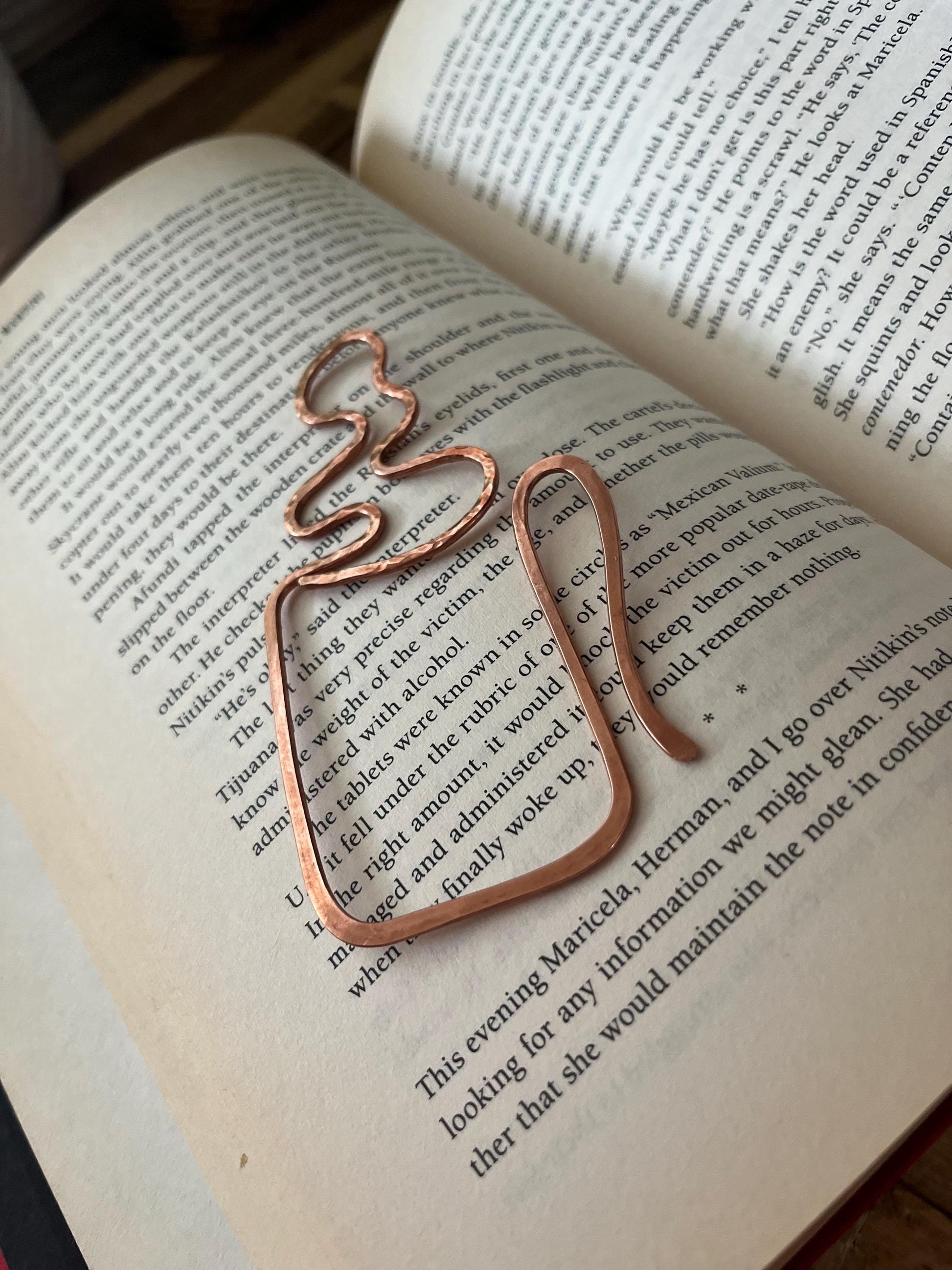 Copper Coffee Mug Handmade Bookmark: Book Lover Gift Reading Stationary