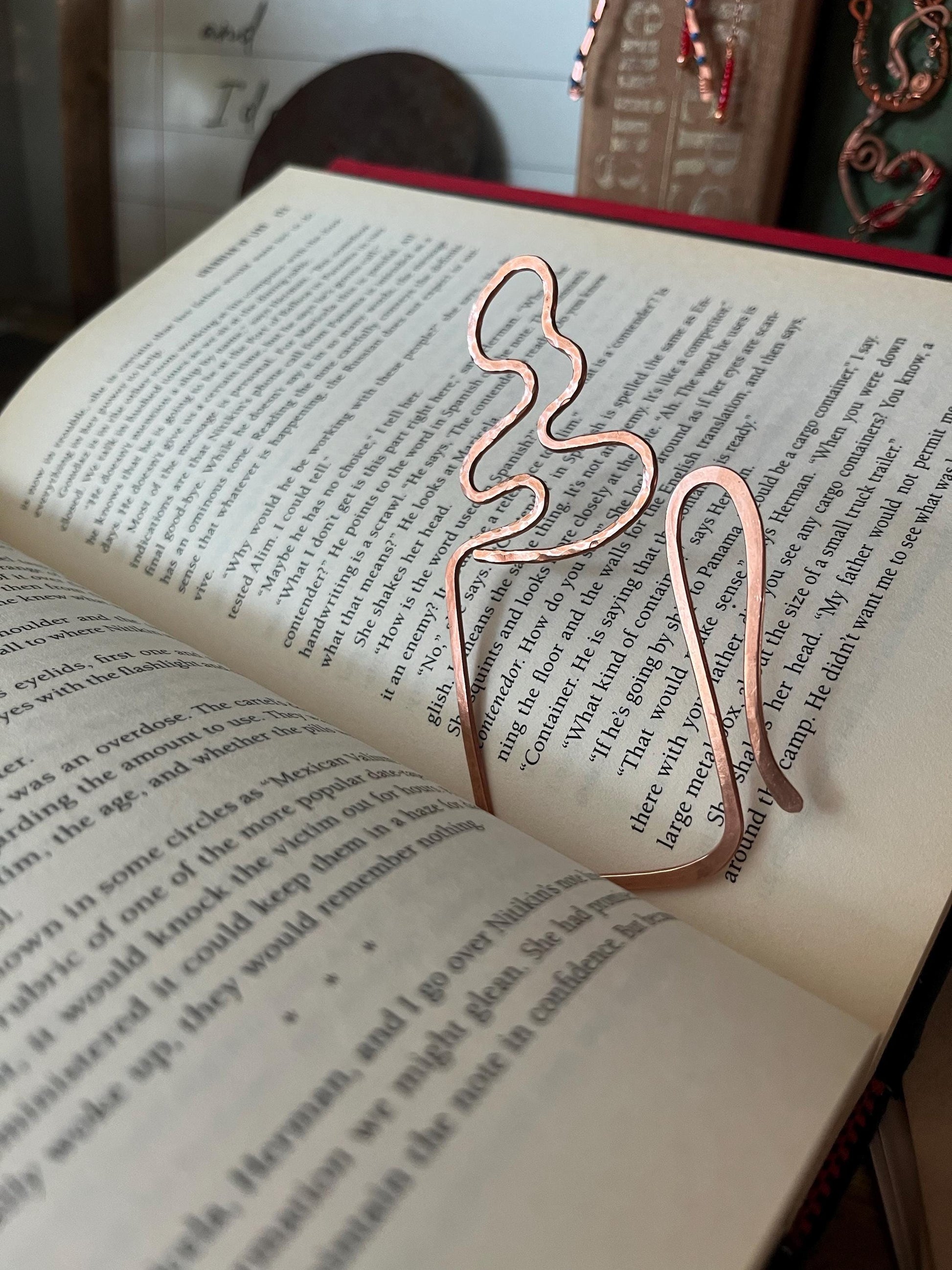 Copper Coffee Mug Handmade Bookmark: Book Lover Gift Reading Stationary