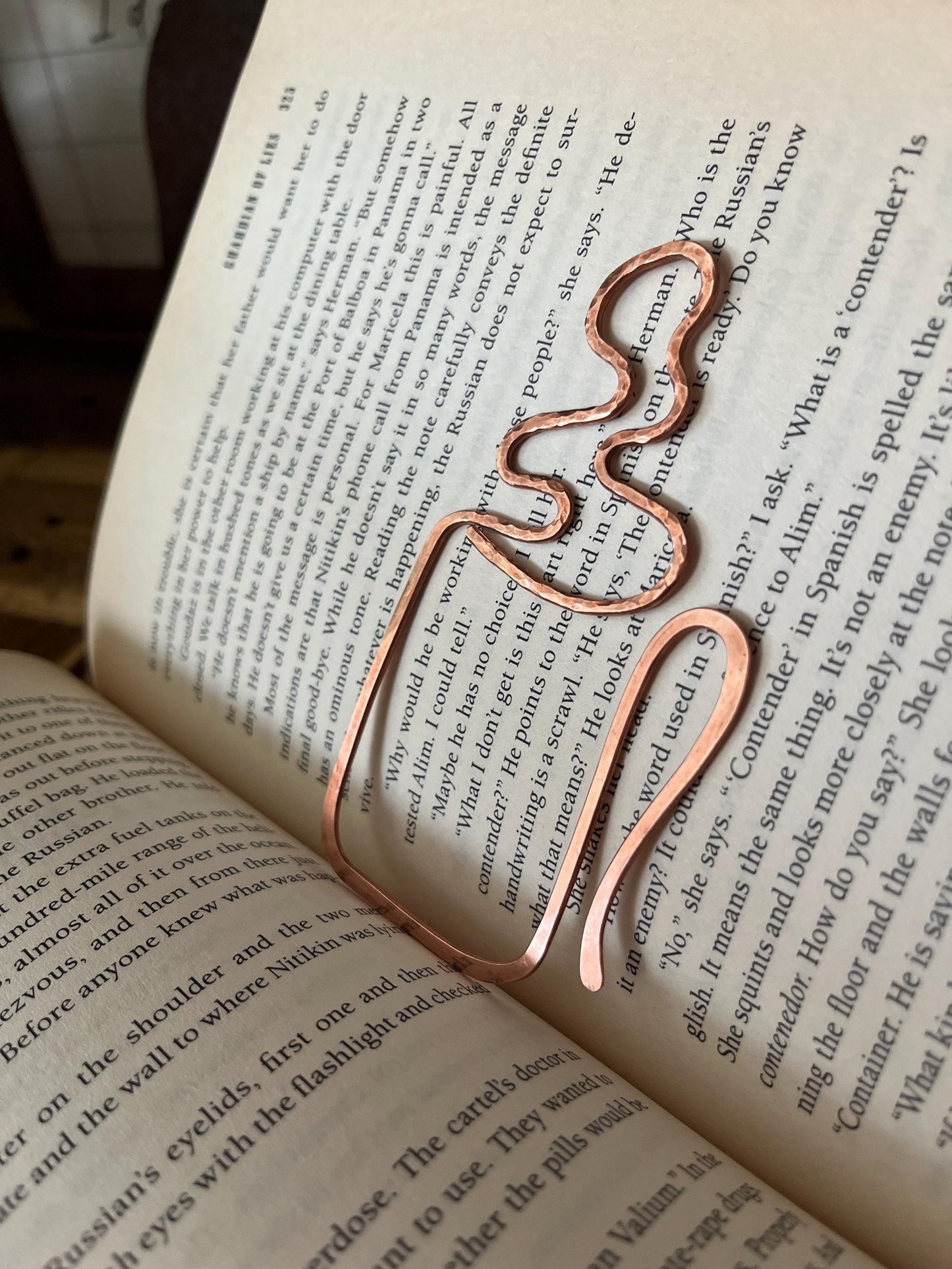 Copper Coffee Mug Handmade Bookmark: Book Lover Gift Reading Stationary