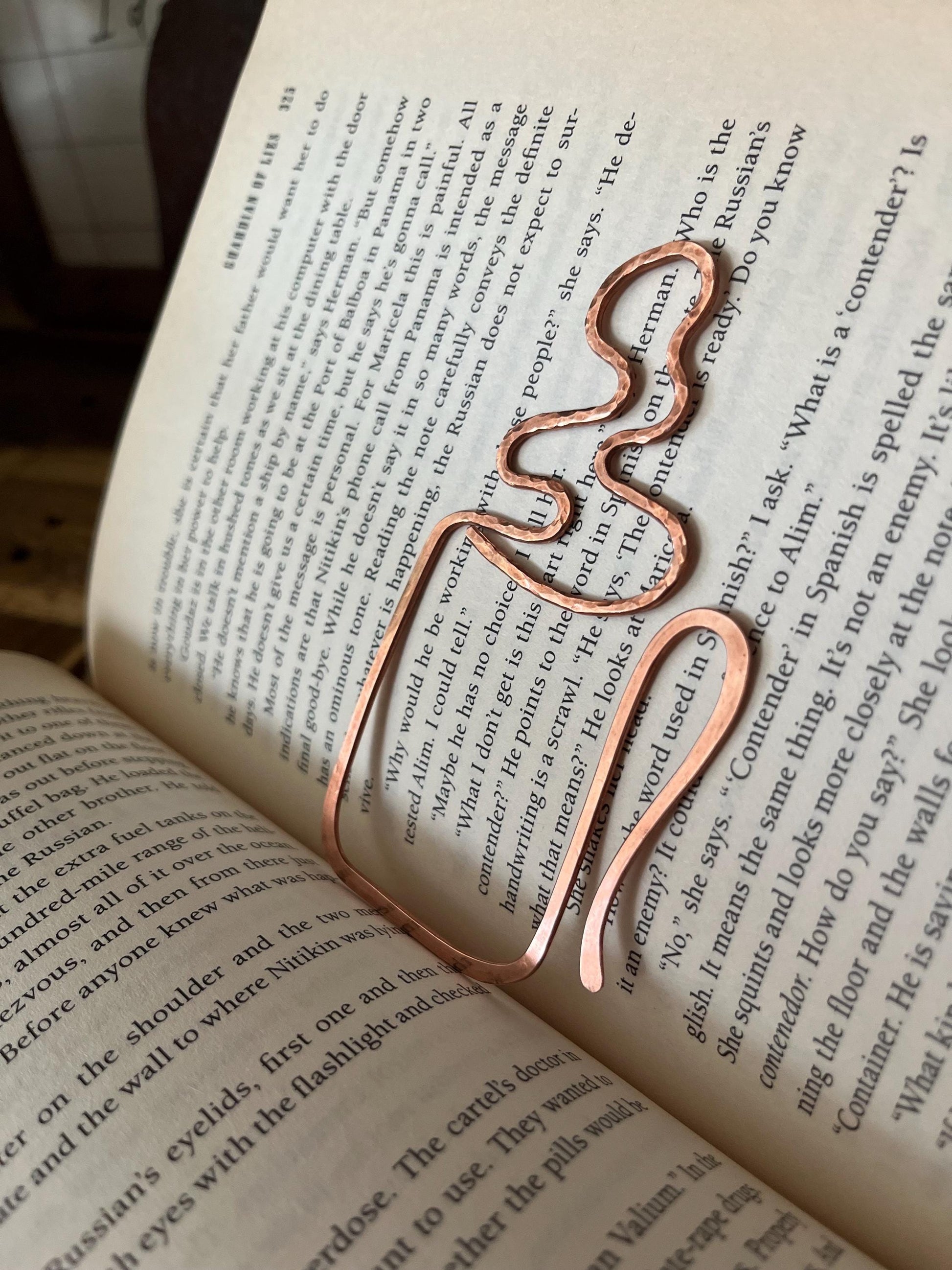 Copper Coffee Mug Handmade Bookmark: Book Lover Gift Reading Stationary