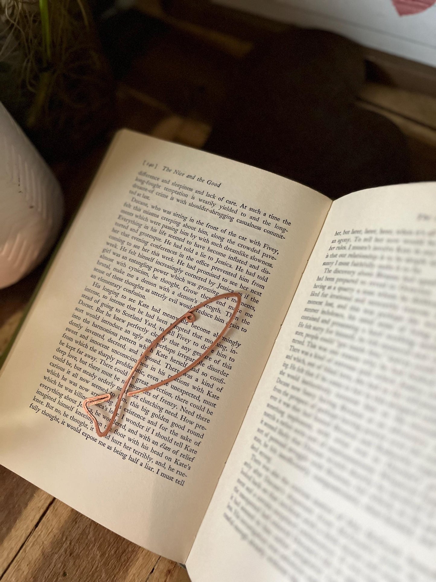 Sardine Rustic Bookmark: Handmade Copper Book Jewelry by Copper Deflections, Book Lovers Gift, Reading Accessory, 7yr Copper Anniversary