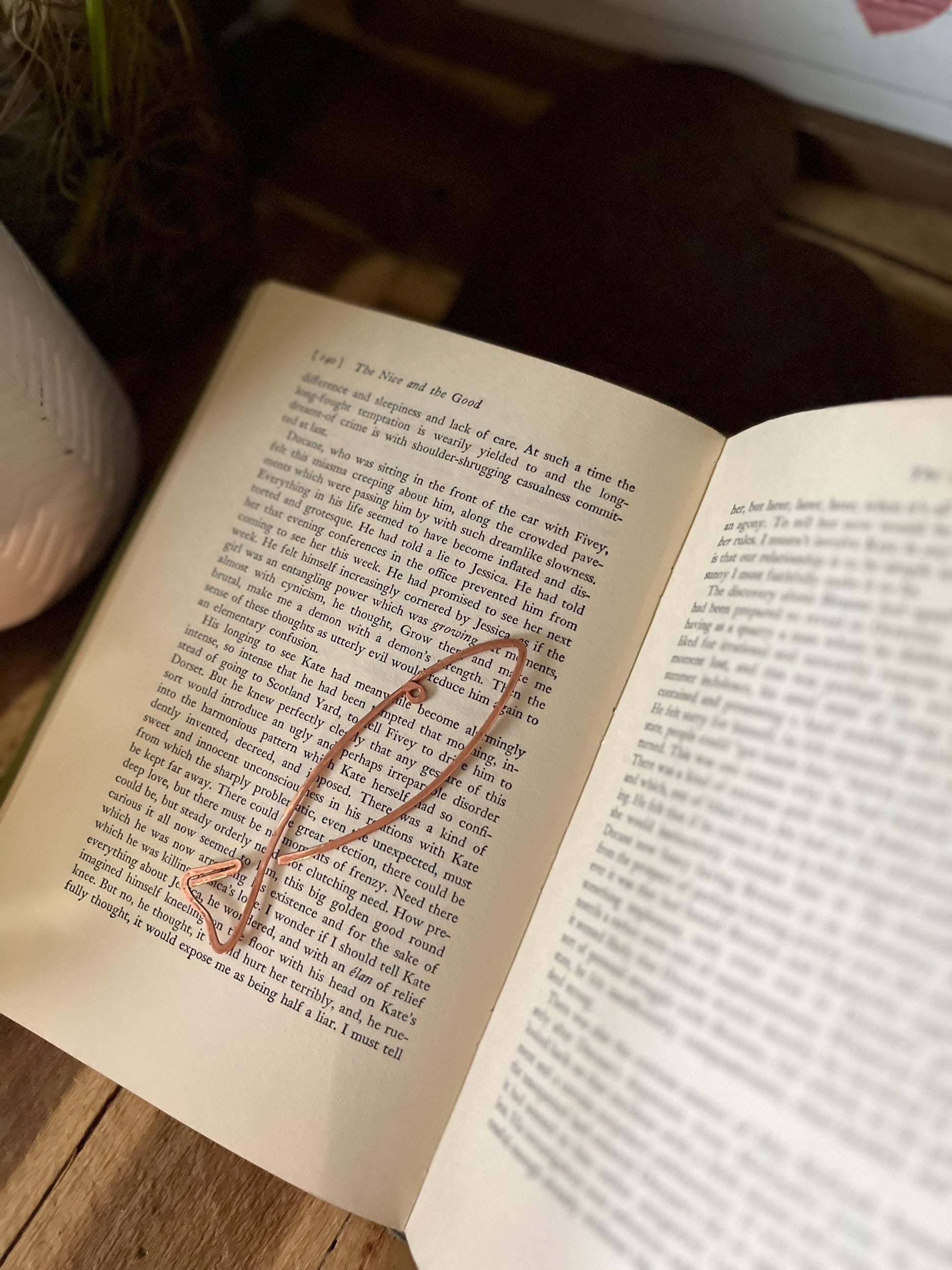 Sardine Rustic Bookmark: Handmade Copper Book Jewelry by Copper Deflections, Book Lovers Gift, Reading Accessory, 7yr Copper Anniversary