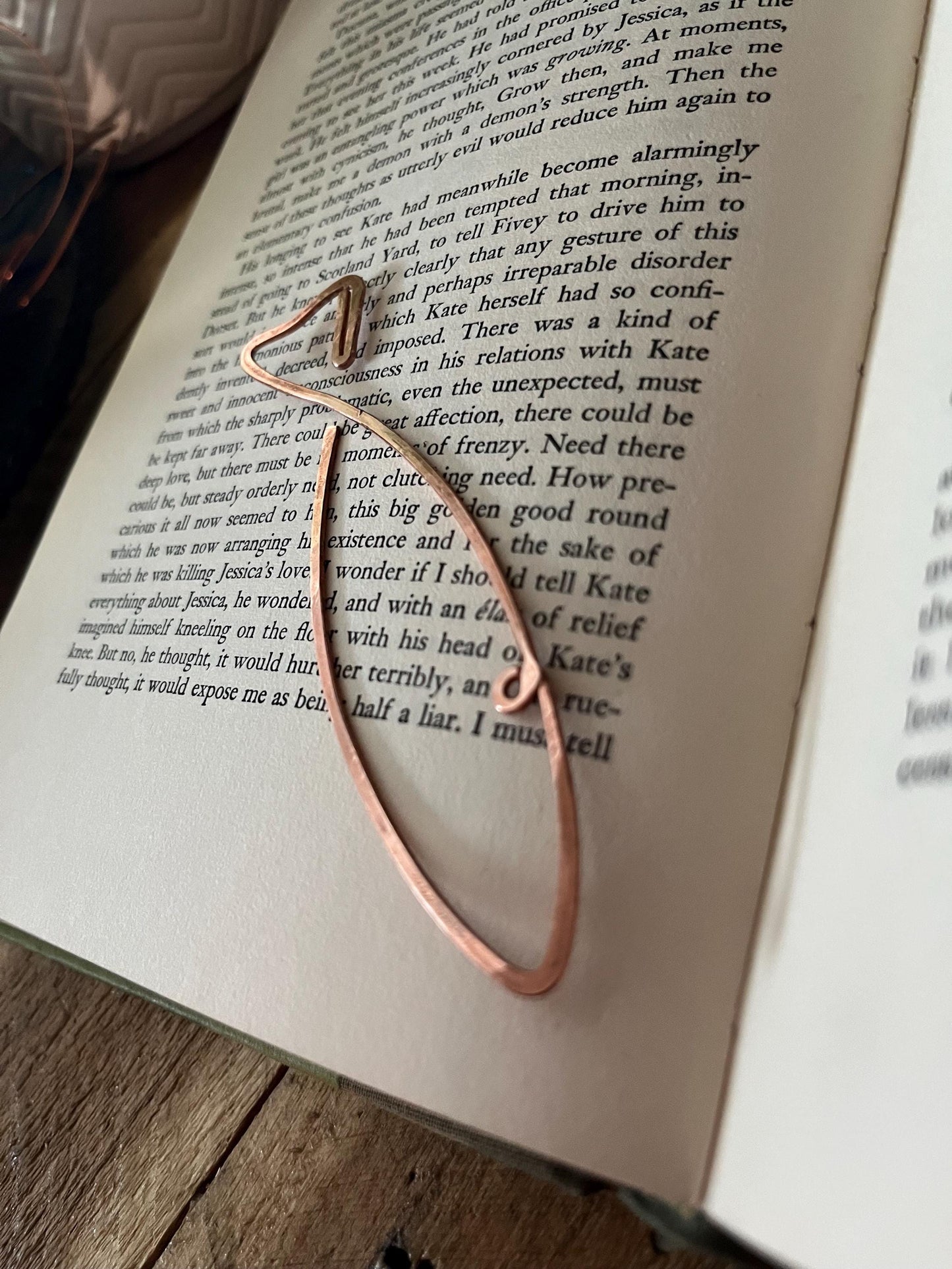 Sardine Rustic Bookmark: Handmade Copper Book Jewelry by Copper Deflections, Book Lovers Gift, Reading Accessory, 7yr Copper Anniversary