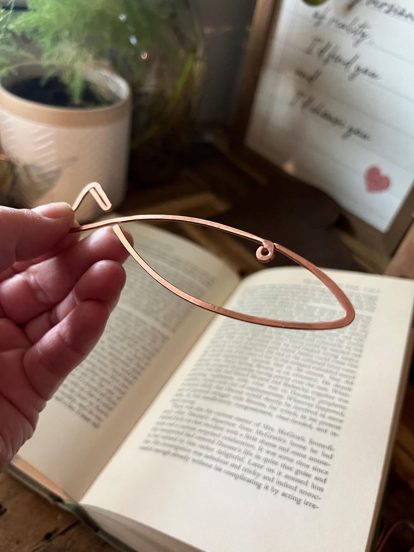 Sardine Rustic Bookmark: Handmade Copper Book Jewelry by Copper Deflections, Book Lovers Gift, Reading Accessory, 7yr Copper Anniversary
