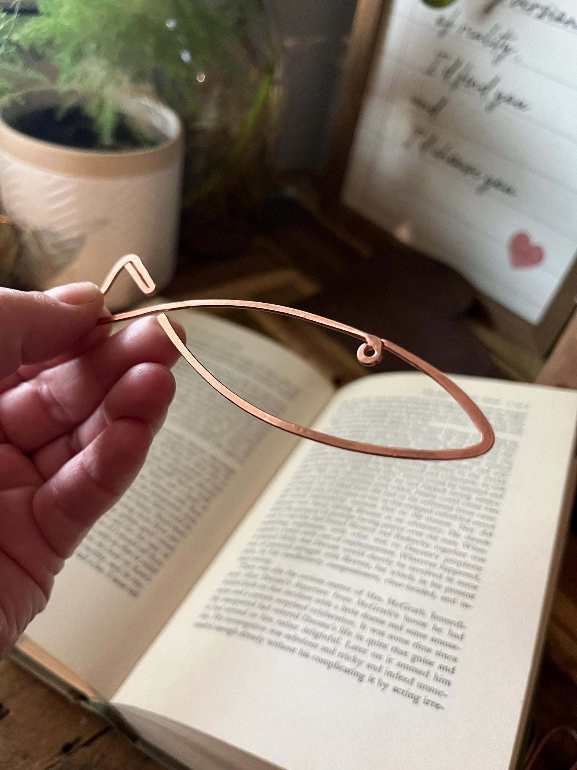 Sardine Rustic Bookmark: Handmade Copper Book Jewelry by Copper Deflections, Book Lovers Gift, Reading Accessory, 7yr Copper Anniversary