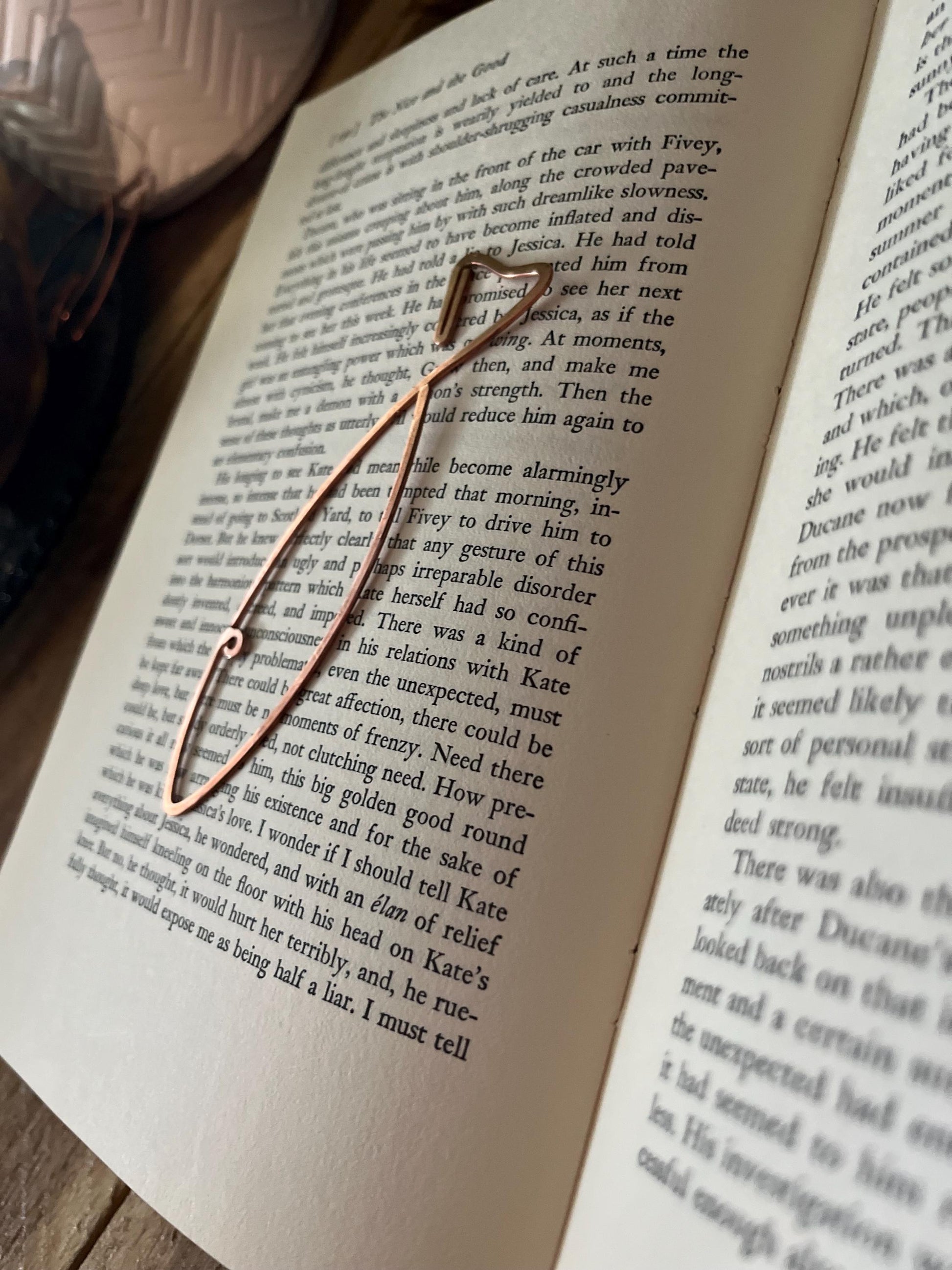 Sardine Rustic Bookmark: Handmade Copper Book Jewelry by Copper Deflections, Book Lovers Gift, Reading Accessory, 7yr Copper Anniversary