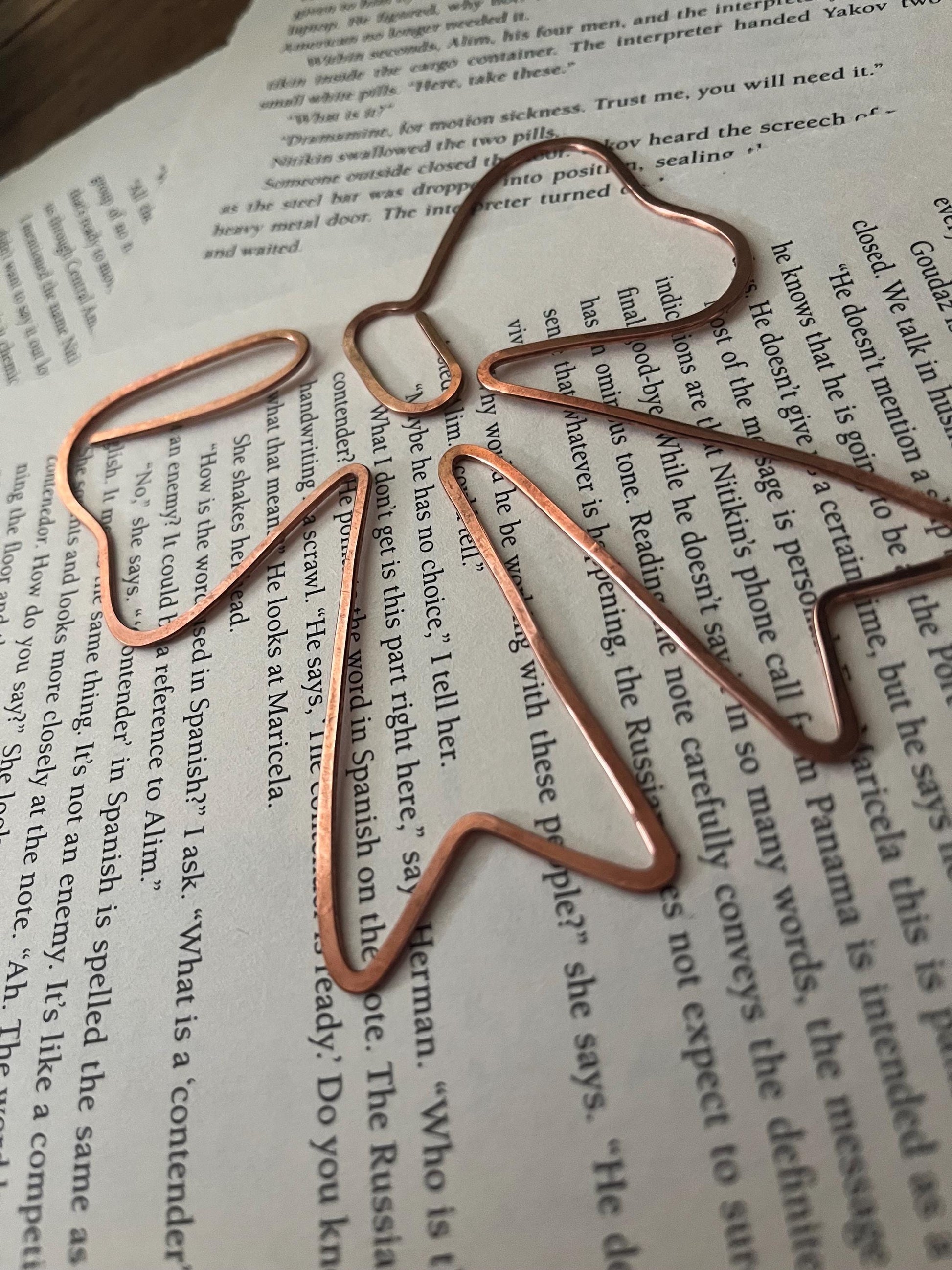 Bow Handmade Copper Bookmark: Book Lover Gift, Readers Gift Wrapped