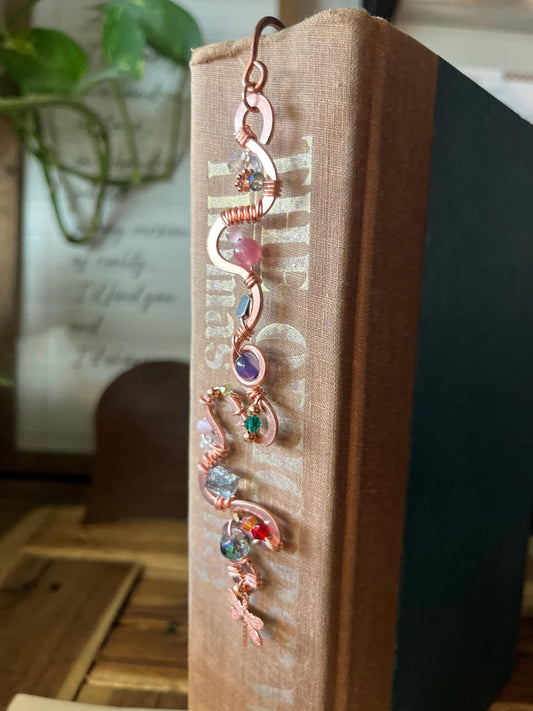 Copper and Beauty Book Hook Handmade Bookmark: Book Jewelry, Luxury Reader Bookish Gift, Book Club, 7 Year Anniversary By Copper Deflections