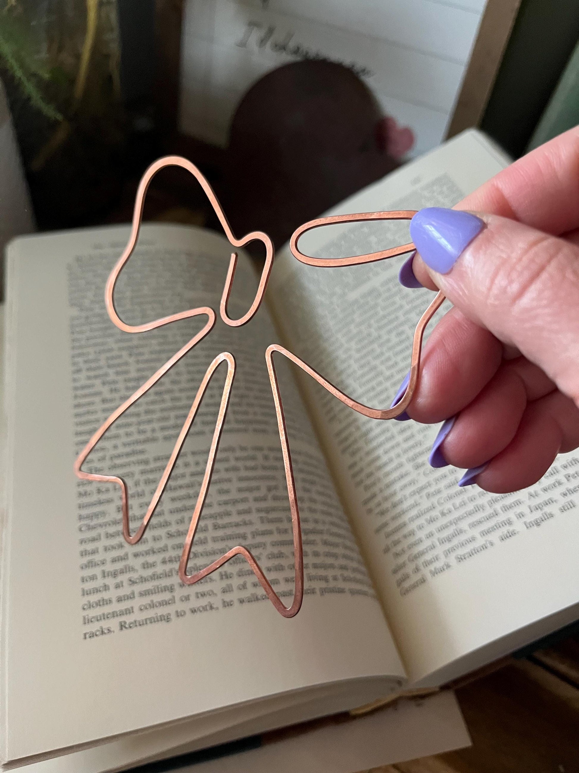 Bow Handmade Copper Bookmark: Book Lover Gift, Readers Gift Wrapped