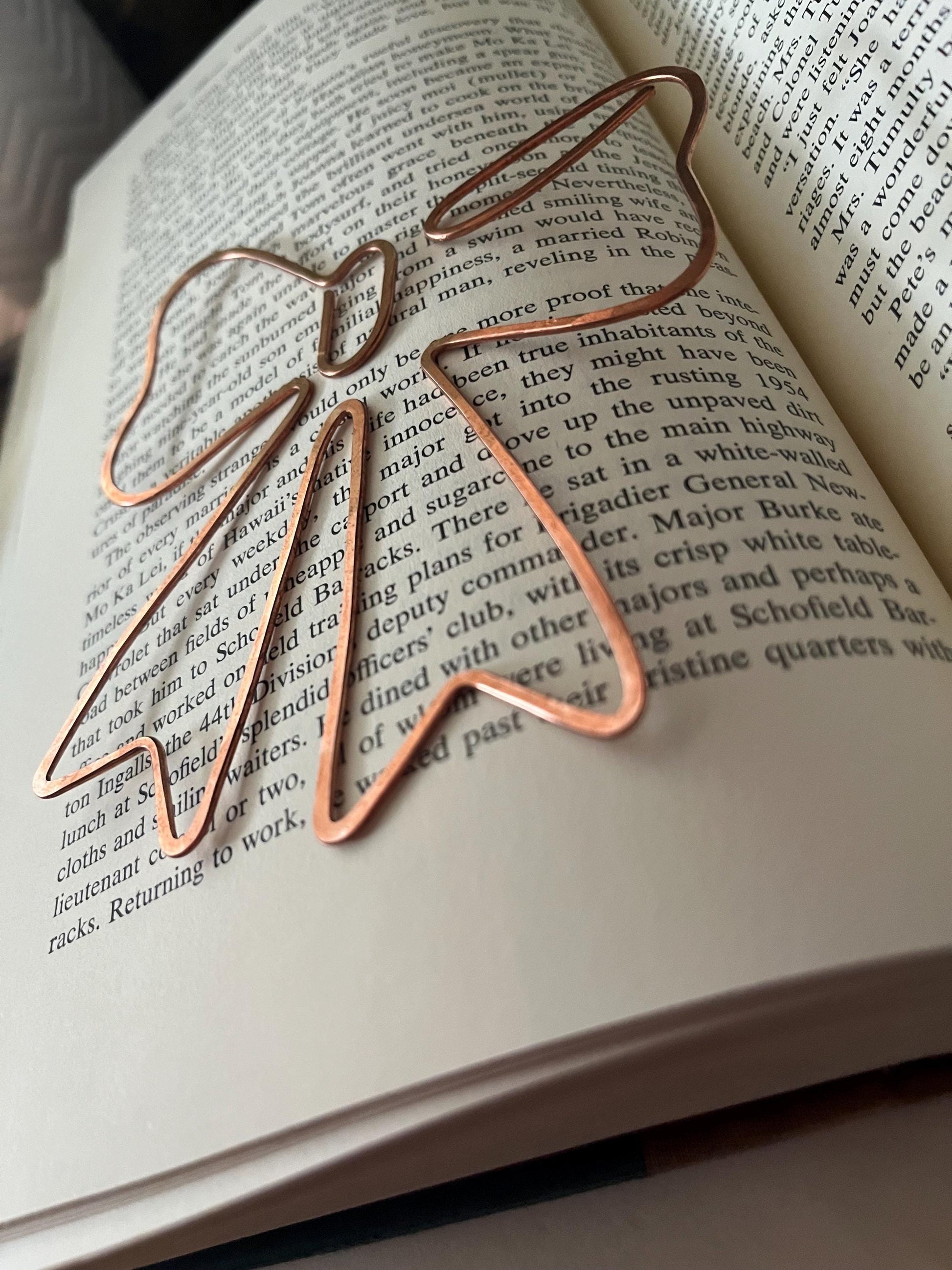 Bow Handmade Copper Bookmark: Book Lover Gift, Readers Gift Wrapped