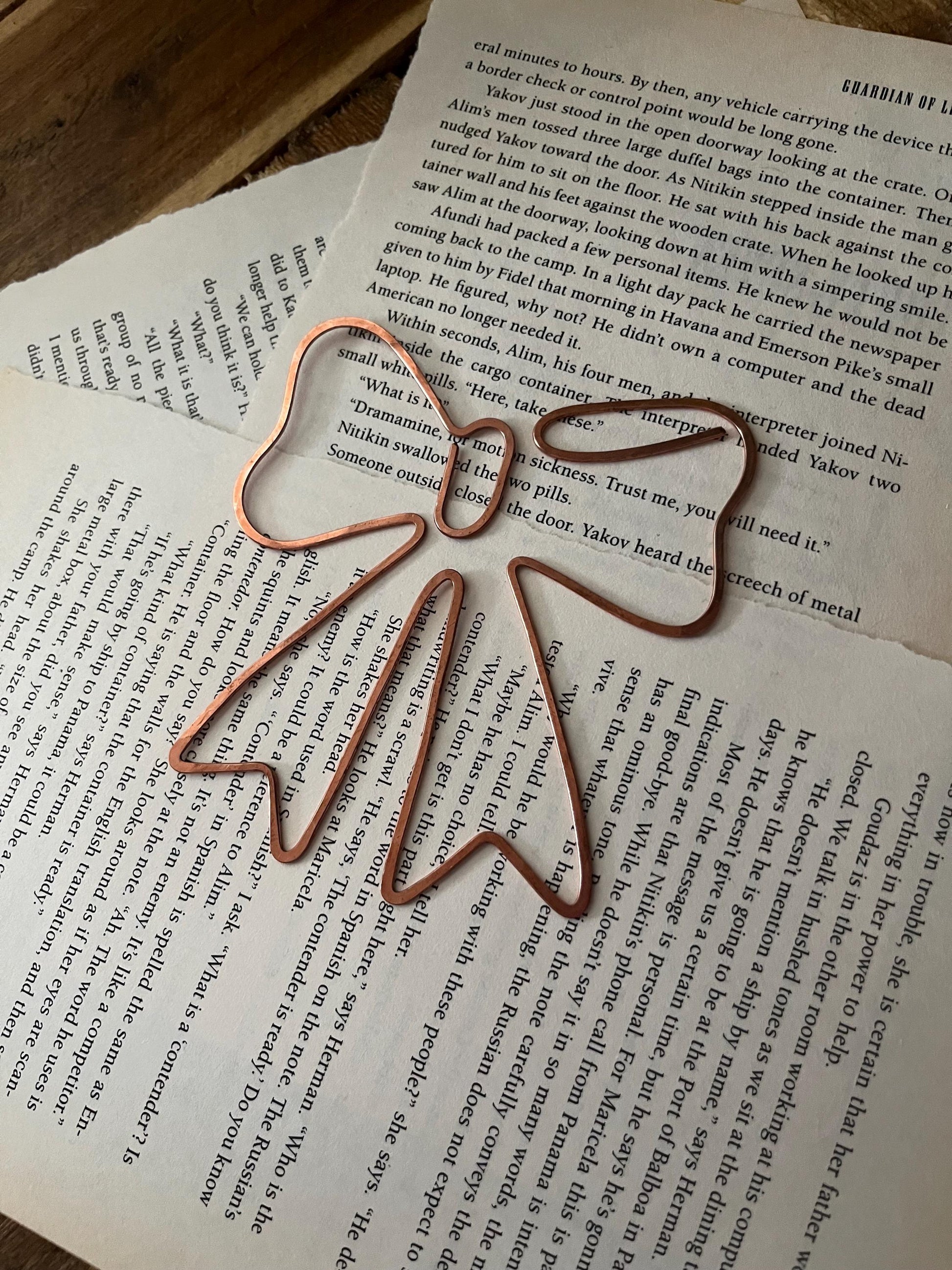 Bow Handmade Copper Bookmark: Book Lover Gift, Readers Gift Wrapped