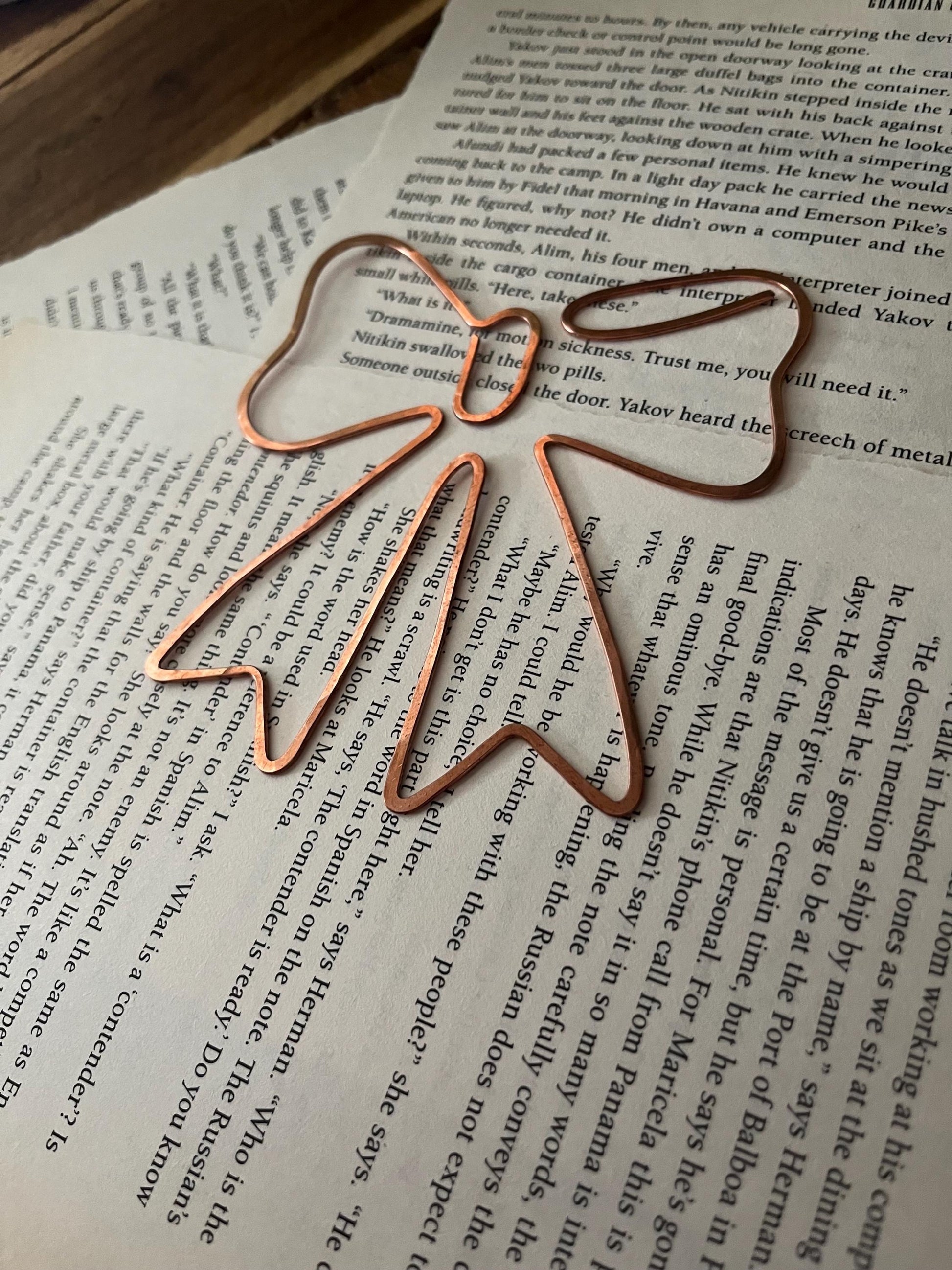 Bow Handmade Copper Bookmark: Book Lover Gift, Readers Gift Wrapped
