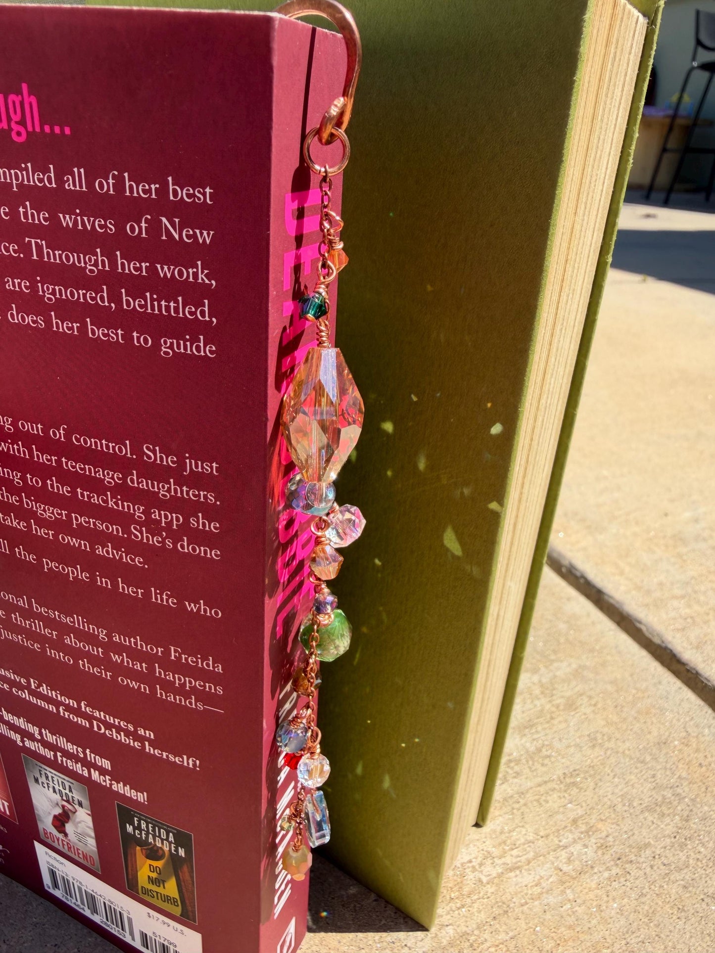 Sun Catcher Beaded/Gem Book Mark Book Hook Handmade Copper Bookmark: Book Jewelry, Reader Bookish Gift, Book Club, 7 Year Anniversary Gift