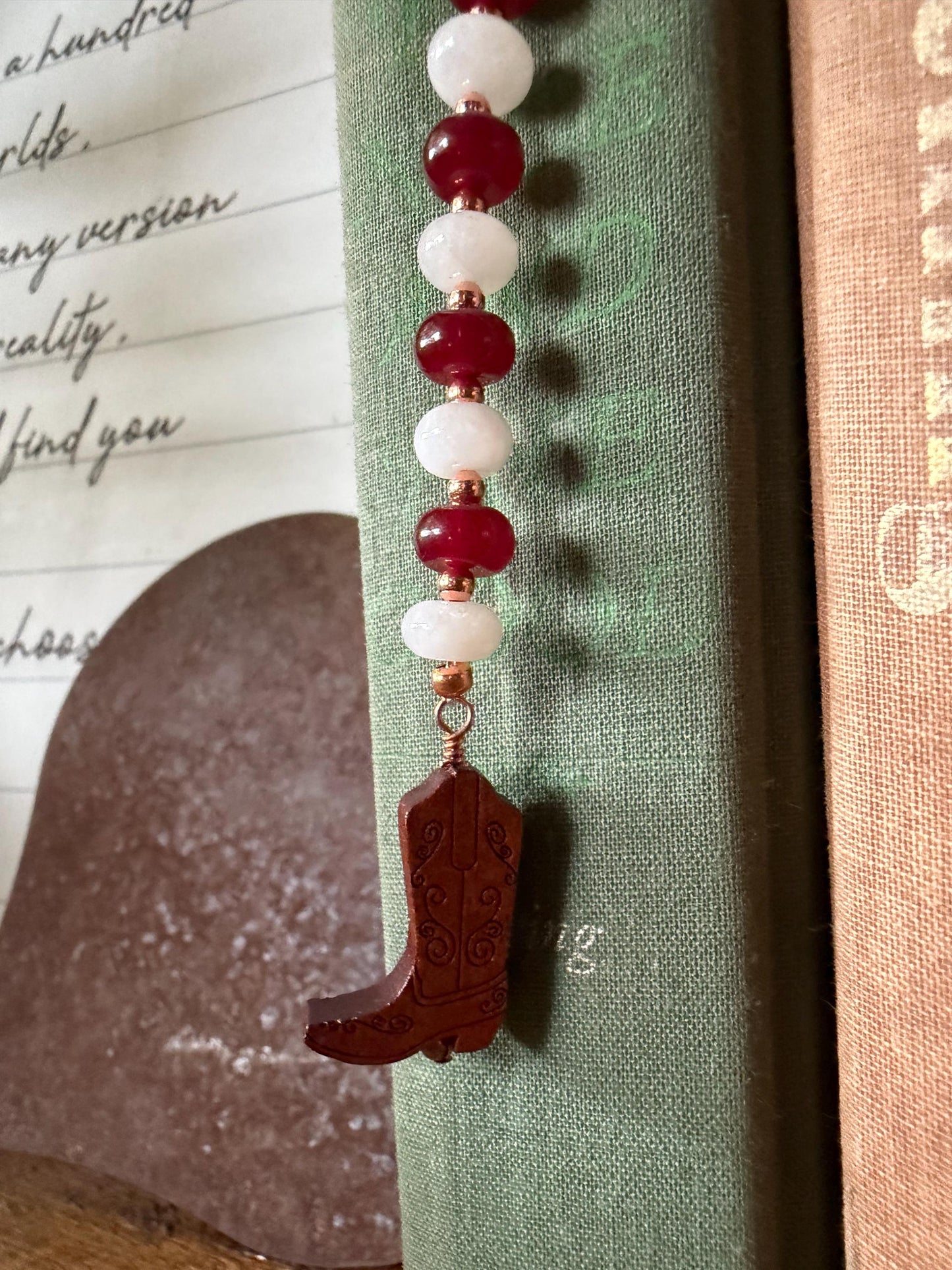 Copper Book Hook American USA Cowboy Boot Handmade Bookmark: Book Hook Jewelry Reading Accessory