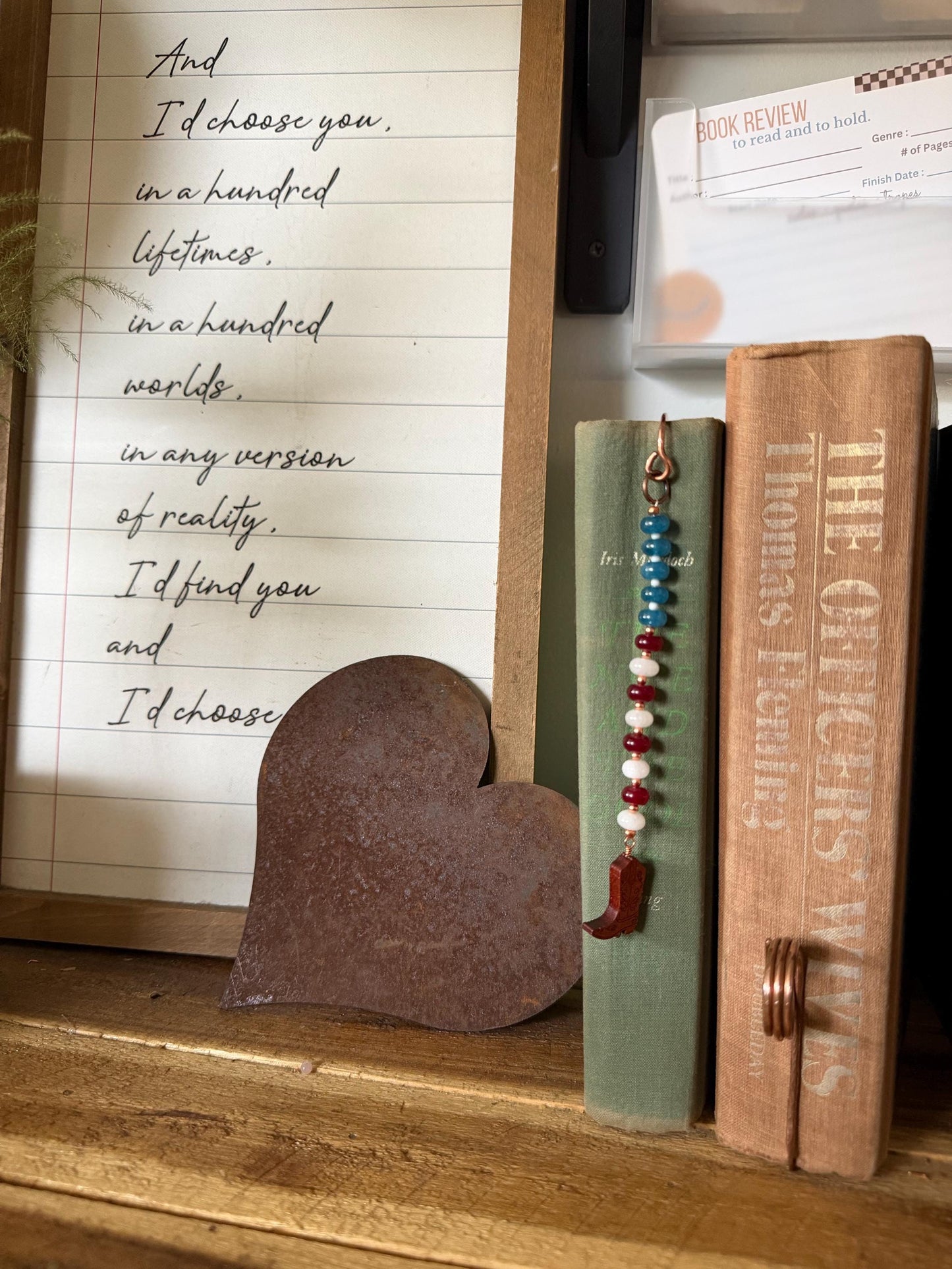 Copper Book Hook American USA Cowboy Boot Handmade Bookmark: Book Hook Jewelry Reading Accessory