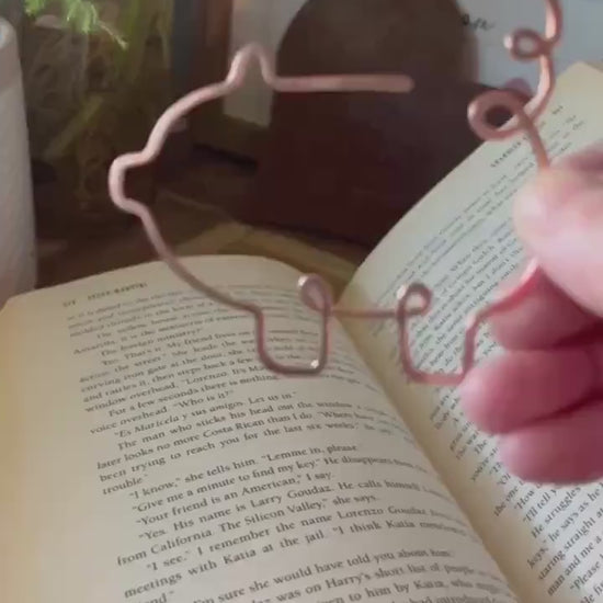 Copper Pig Handmade Bookmark: Farmhouse Book Accessory Reading Stationary