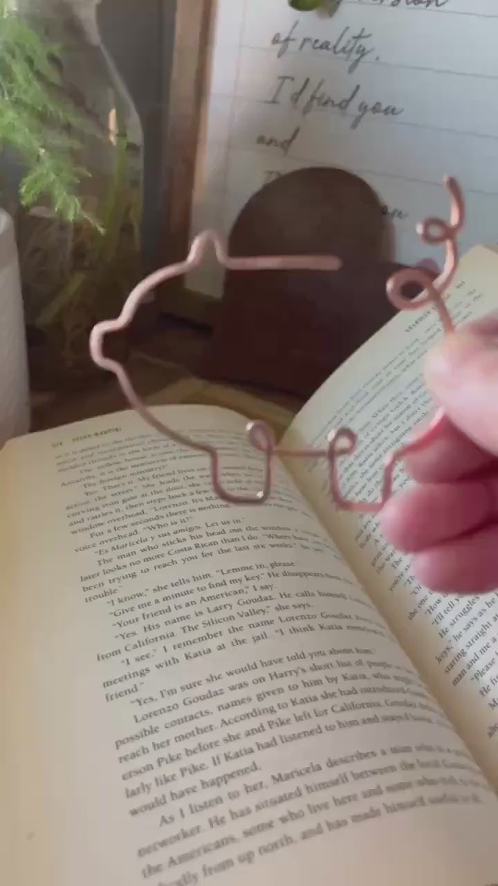 Copper Pig Handmade Bookmark: Farmhouse Book Accessory Reading Stationary