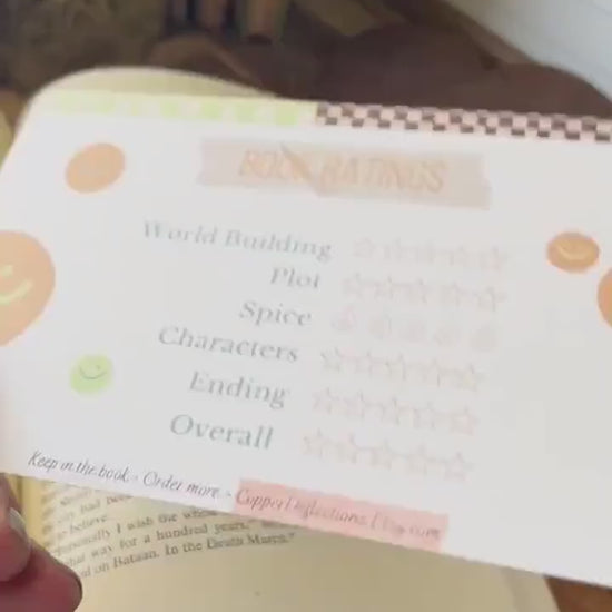 Book Review and Book Rating Card: Double-Sided Reading Journal Accessory