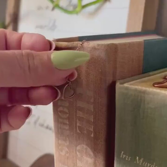 Tea Bag Heart Bookmark: Handmade Copper Book Jewelry, Reading Accessory