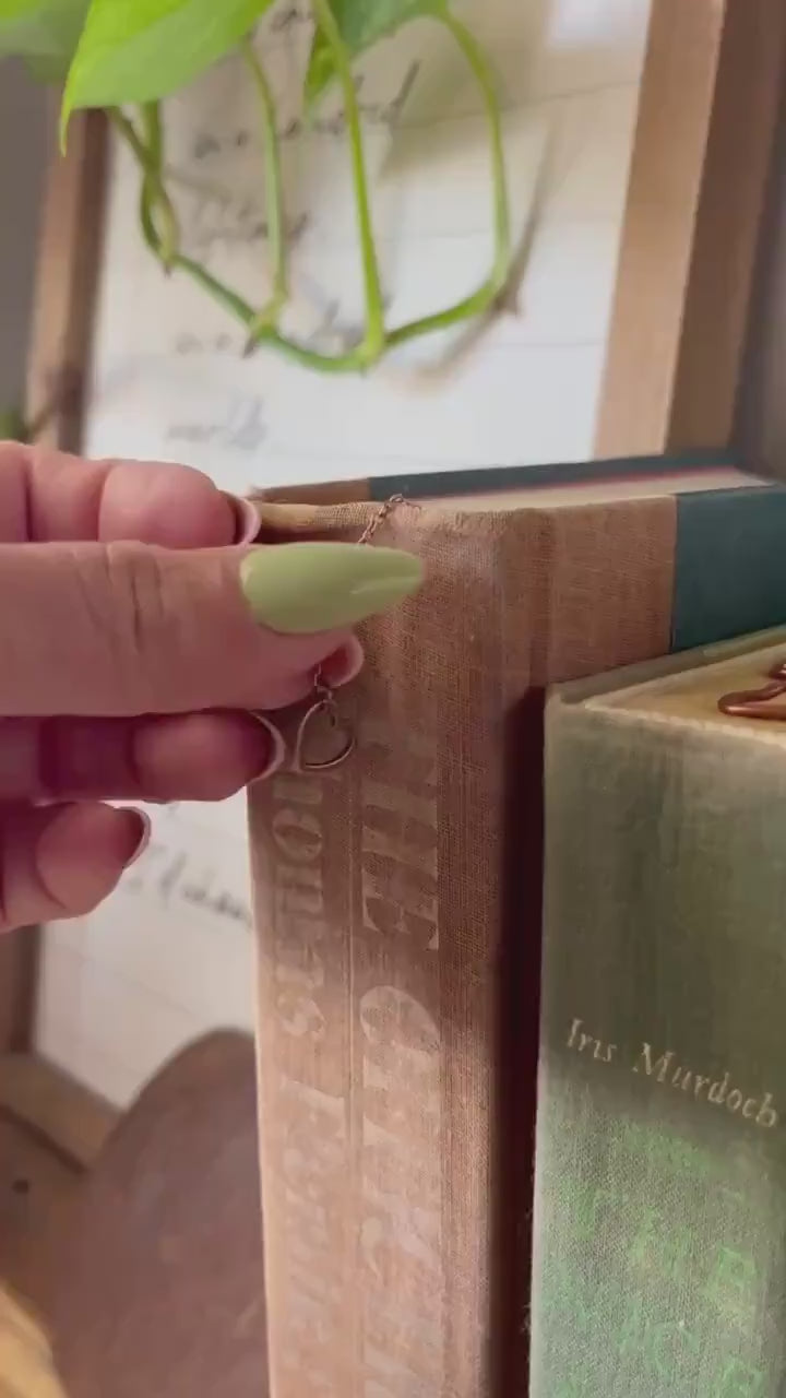 Tea Bag Heart Bookmark: Handmade Copper Book Jewelry, Reading Accessory