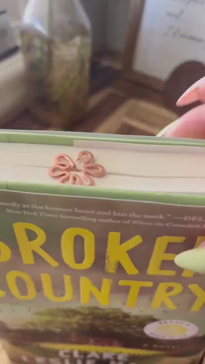 Flower Pot Bookmark: Handmade Copper Book Jewelry, Reading Accessory