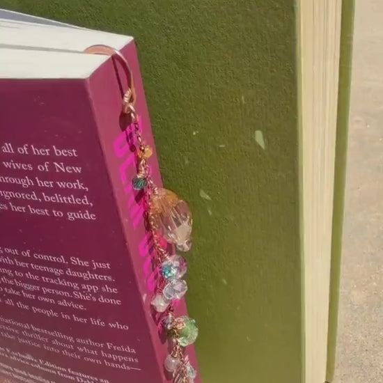 Sun Catcher Beaded/Gem Book Mark Book Hook Handmade Copper Bookmark: Book Jewelry, Reader Bookish Gift, Book Club, 7 Year Anniversary Gift