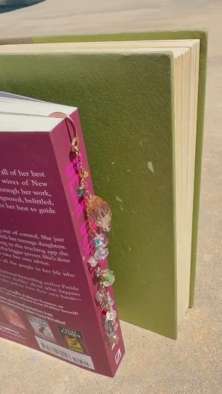 Sun Catcher Beaded/Gem Book Mark Book Hook Handmade Copper Bookmark: Book Jewelry, Reader Bookish Gift, Book Club, 7 Year Anniversary Gift