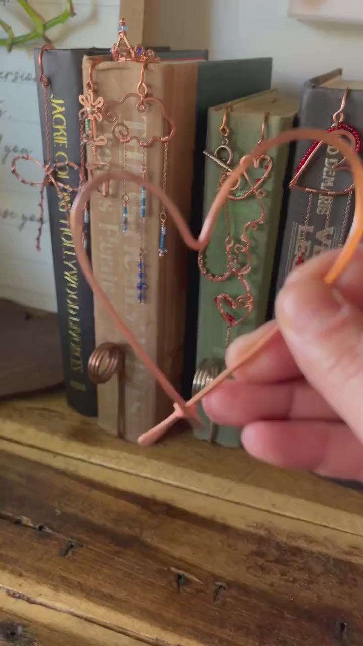 Heart Book Mark Handmade Copper Bookmark: Book Jewelry, Bookish Gift for Readers, Romance Book Club Accessories