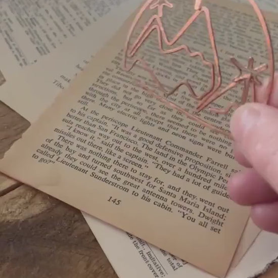 ACOTAR Velaris Handmade Copper Bookmark: Mountain and Stars Bookish Gift for Reader Book Jewlery