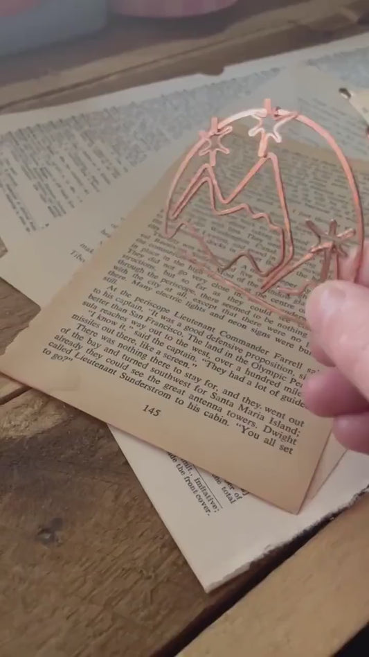 ACOTAR Velaris Handmade Copper Bookmark: Mountain and Stars Bookish Gift for Reader Book Jewlery