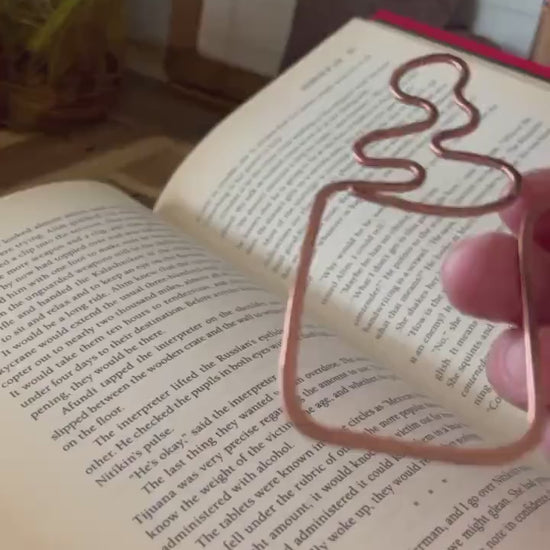 Copper Coffee Mug Handmade Bookmark: Book Lover Gift Reading Stationary Bookish
