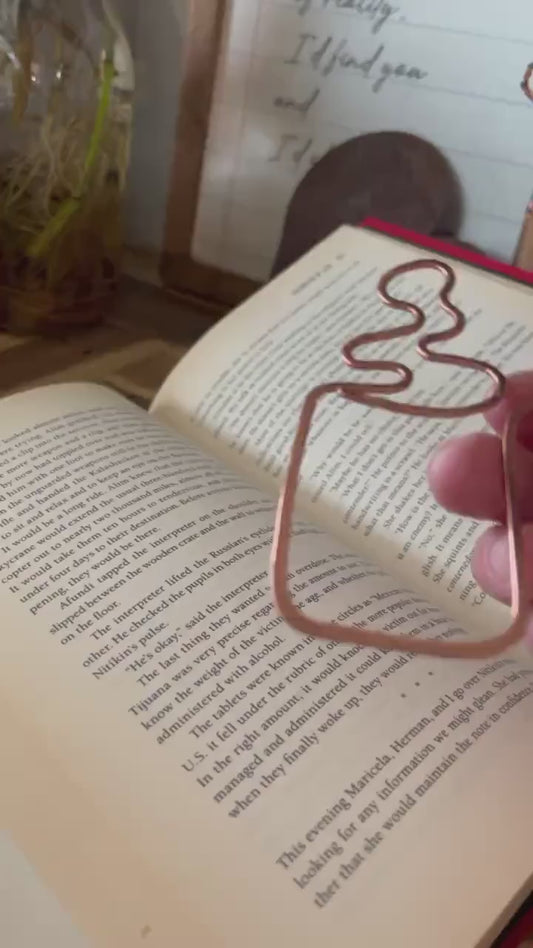 Copper Coffee Mug Handmade Bookmark: Book Lover Gift Reading Stationary Bookish