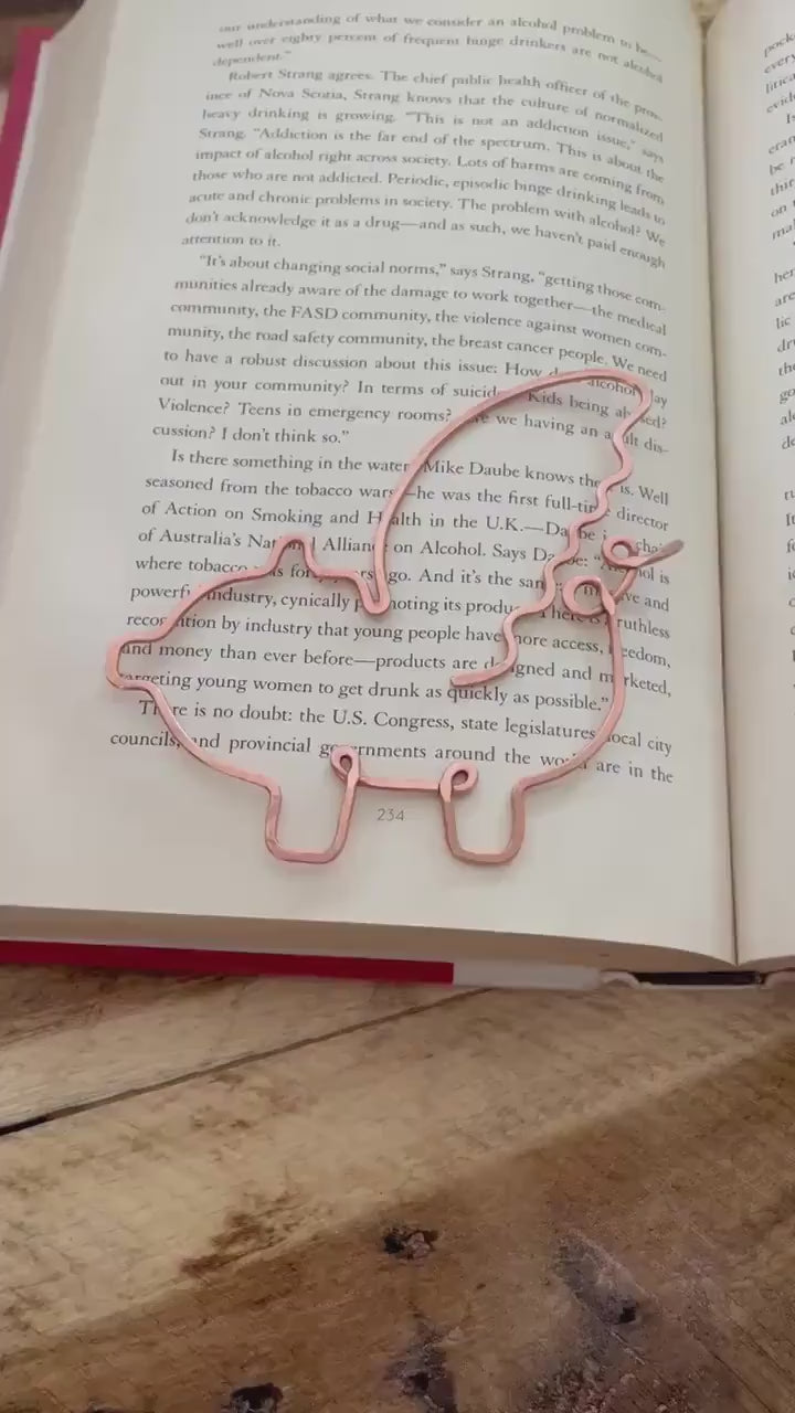 Handmade Copper Pig Bookmark: Book Lover Gift Reading Stationary