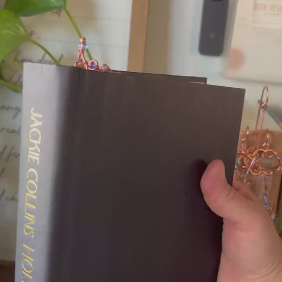 Fantasy Crown Tiara Book Mark Book Hook Handmade Copper Bookmark: Book Jewelry, Reader Bookish Gift, Book Club, 7 Year Anniversary Gift