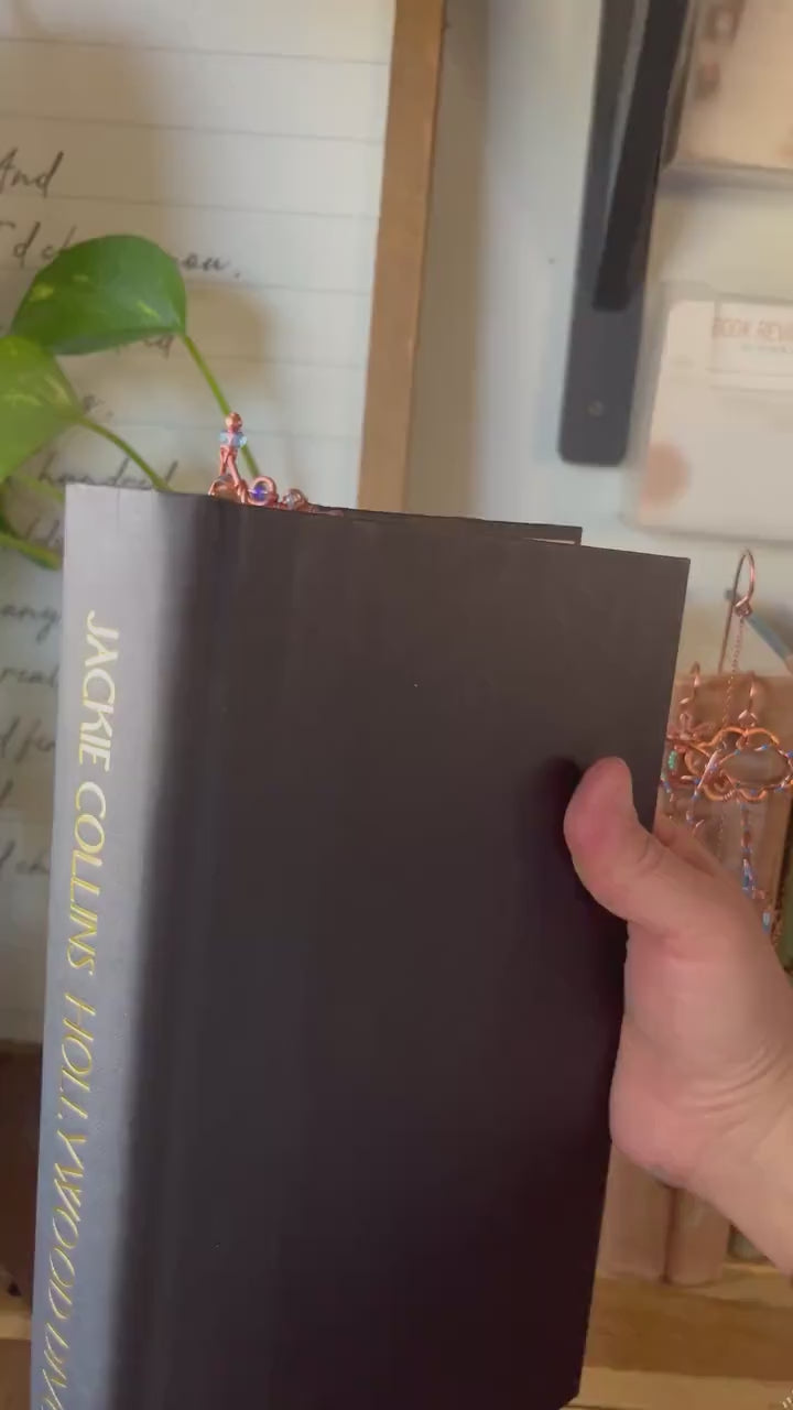 Fantasy Crown Tiara Book Mark Book Hook Handmade Copper Bookmark: Book Jewelry, Reader Bookish Gift, Book Club, 7 Year Anniversary Gift