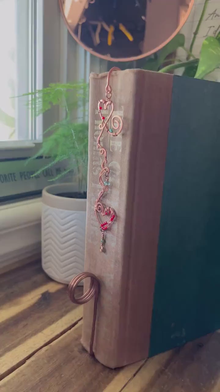 Medieval Fantasy Romance Book Mark Book Hook Handmade Copper Bookmark: Book Jewelry, Reader Bookish Gift, Book Club, 7 Year Anniversary Gift