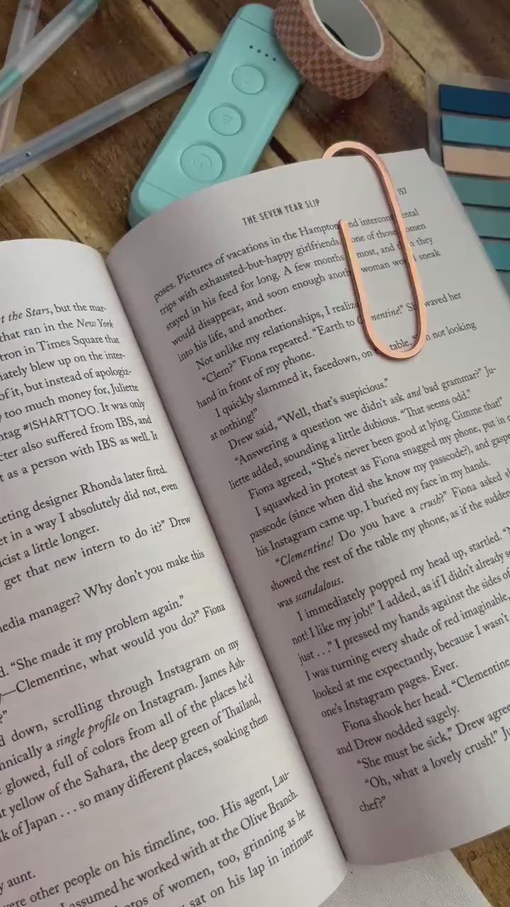 Jumbo Paperclip Handmade Bookmark: Copper and Brass Reading Stationary