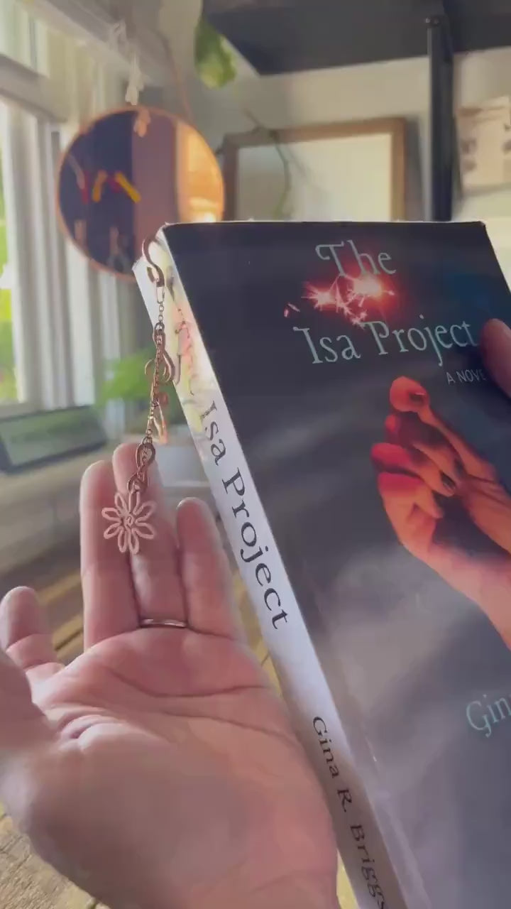 Handmade Copper Charm Chain Book Hook: The Isa Project Bookmark, Book Jewelry, Reading Accessory