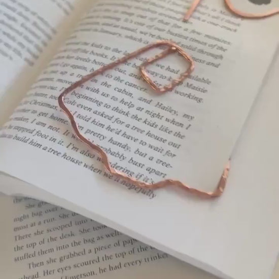 Apron Dress Handmade Copper Bookmark: Classic Vintage Apron Dress, Line Art, Reading Accessory, Reader Bookish Gift, Feminine Book Jewelry