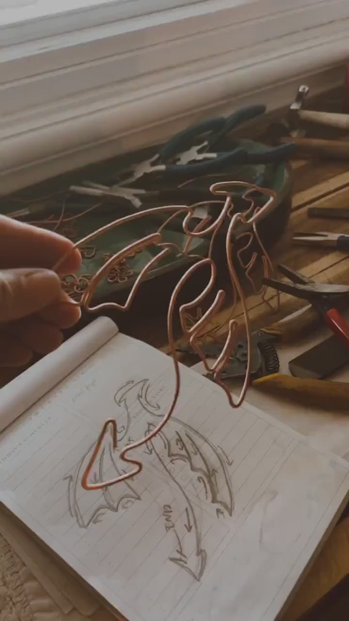 Copper Dragon Handmade Bookmark: Bookish Journal Reading Accessory