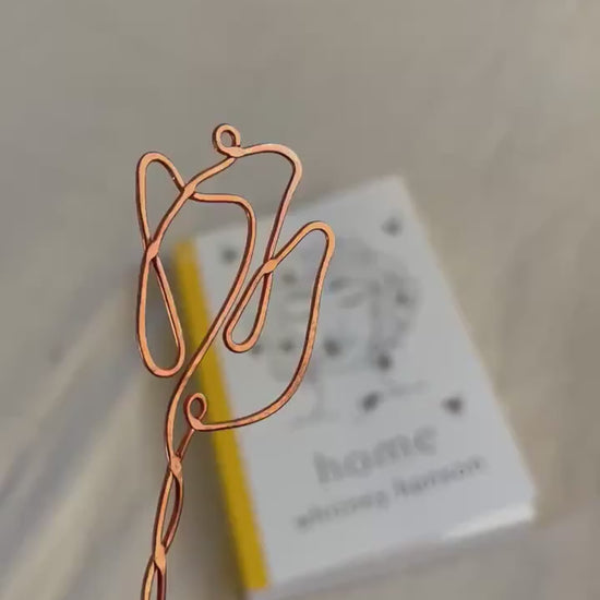 Copper Rose Handmade Bookmark: Unique Book Lover Gift, Reading Accessory