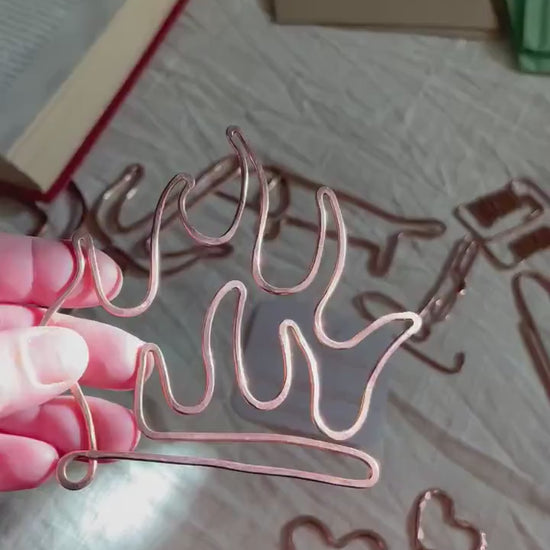 Copper Wire Camp Fire Handmade Bookmark: Book Lover Gift Reading Stationary