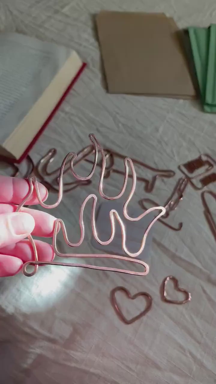 Copper Wire Camp Fire Handmade Bookmark: Book Lover Gift Reading Stationary