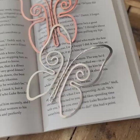 Copper Butterfly Handmade Bookmark: Book Lover Gift Reading Stationary