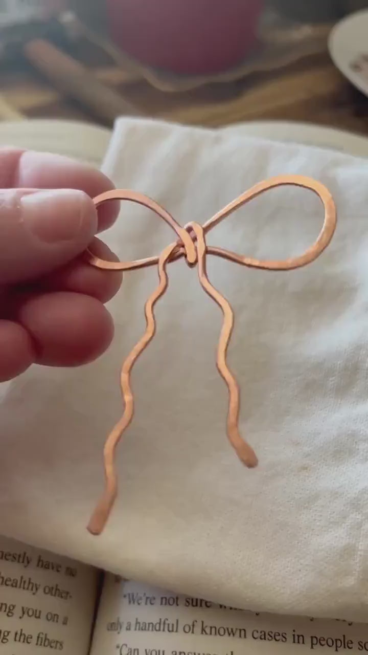 Custom Bow Handmade Wire Bookmark: Unique Bookish Jewelry, Metal Book Mark, Book Lover Gift, Book Clubs and Reading Accessory